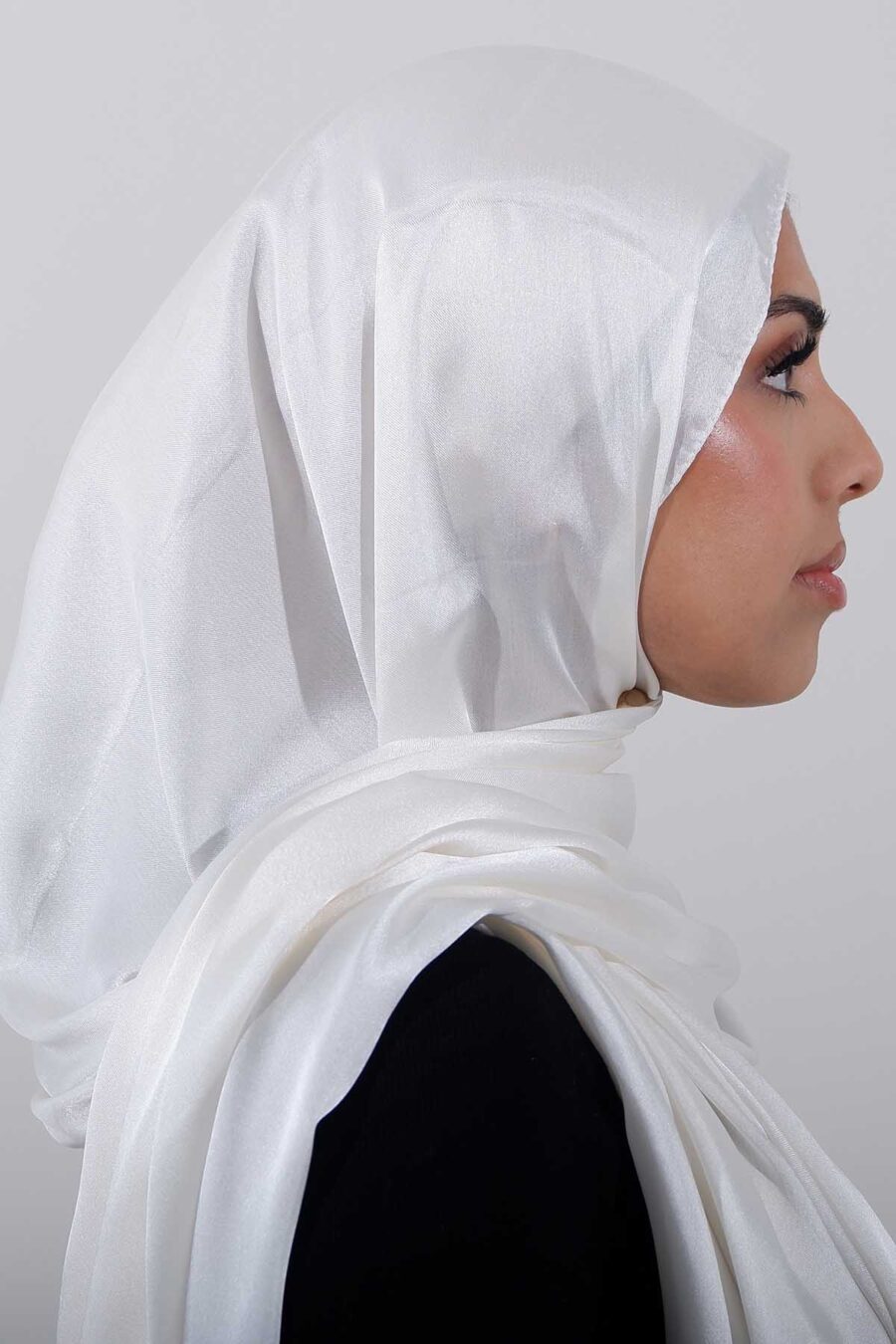 Adam Rabaya Glossy Silk | Off White - Rabaya | Modest Wear | Premium Hijabs UK