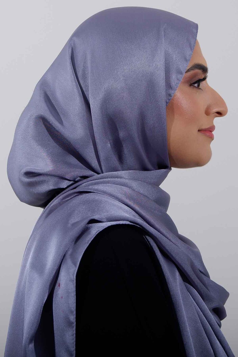Glossy Silk | Steel Blue - Rabaya | Modest Wear | Premium Hijabs UK