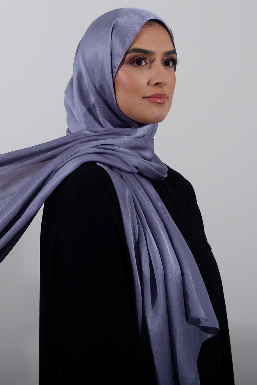 Glossy Silk | Steel Blue - Rabaya | Modest Wear | Premium Hijabs UK