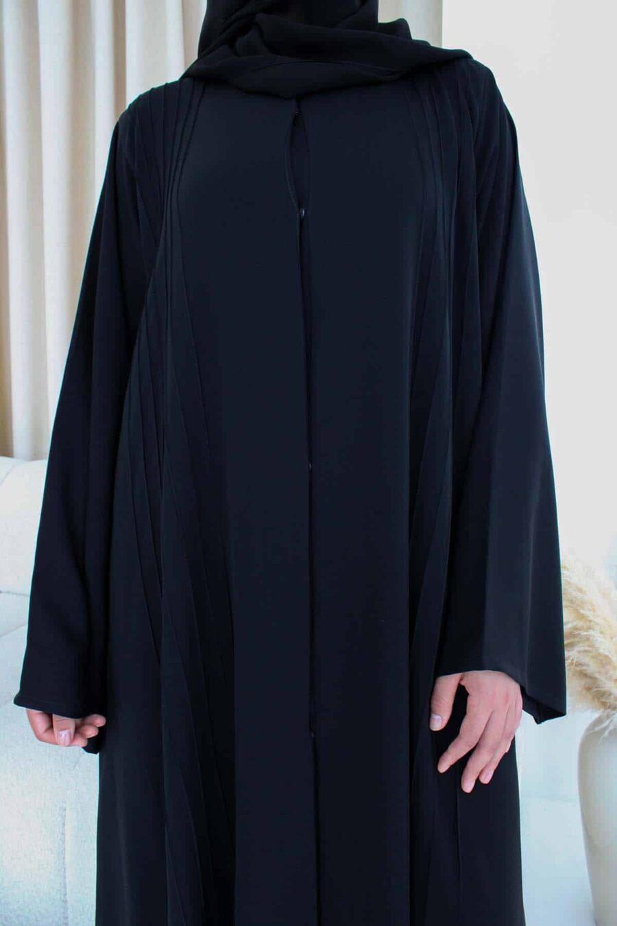 Black Pleated Abaya - Rabaya | Modest Wear | Premium Hijabs UK
