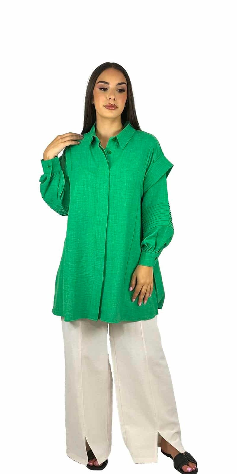 Pleated Shirts | Green