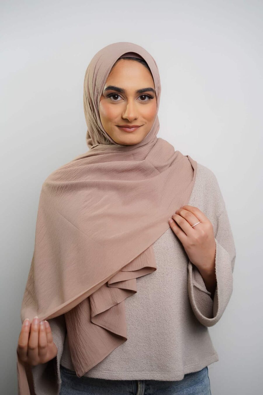 Crinkle | Pastel Brown - Rabaya | Modest Wear | Premium Hijabs UK