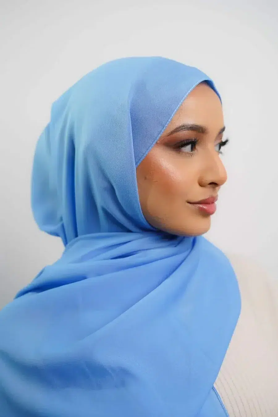 Silk Georgette | Denim Blue - Rabaya | Modest Wear | Premium Hijabs UK