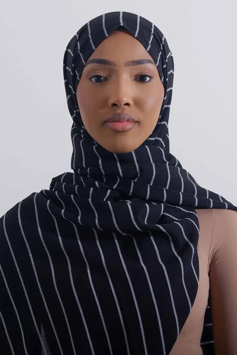 Striped Hijab | Black