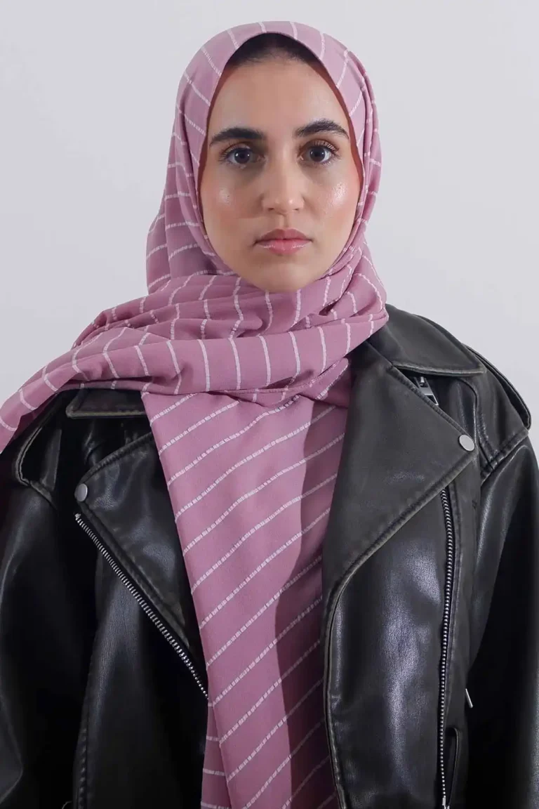 Striped Hijab | Dusty Pink
