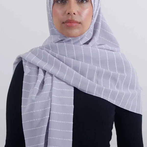 Striped Hijab | Grey