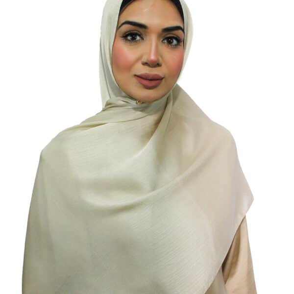 Glossy Silk Hijab | Light Gold