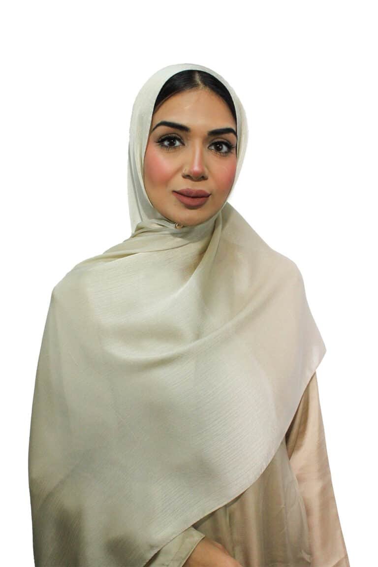 Glossy Silk Hijab | Light Gold