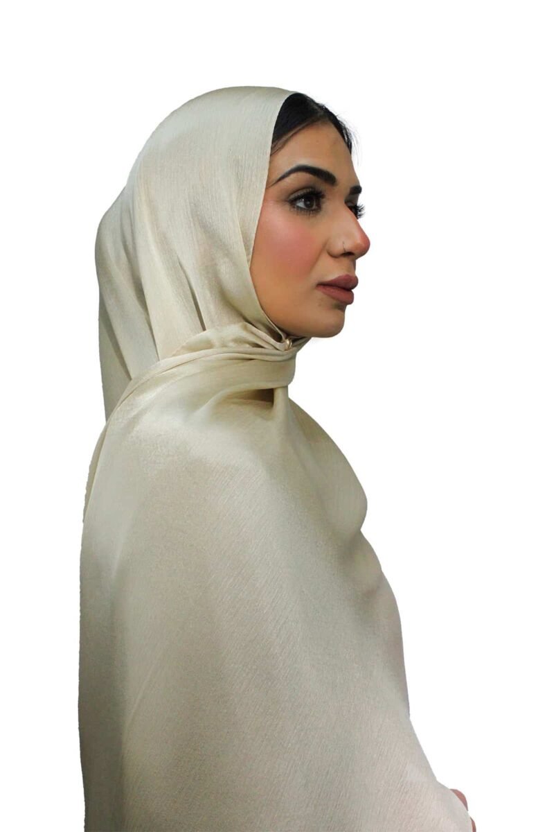 Glossy Silk Hijab | Light Gold