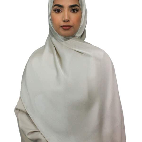 Glossy Silk Hijab | Silver Ash