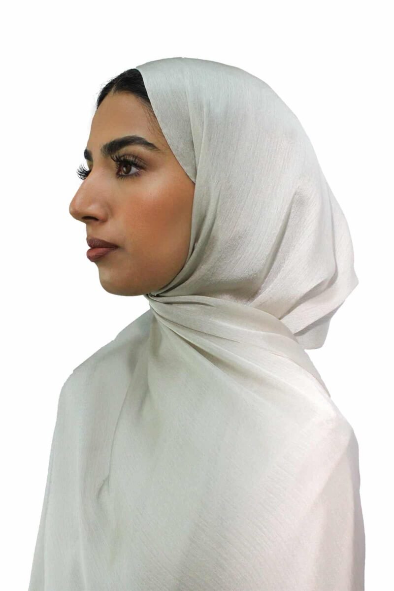 Glossy Silk Hijab | Silver Ash