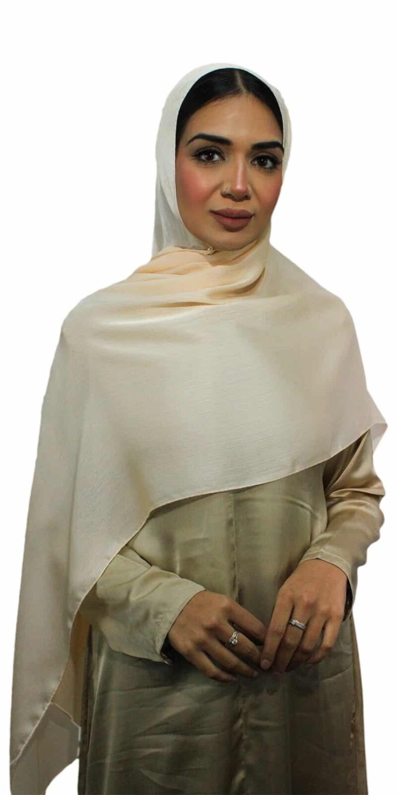 Glossy Silk Hijab | Peach
