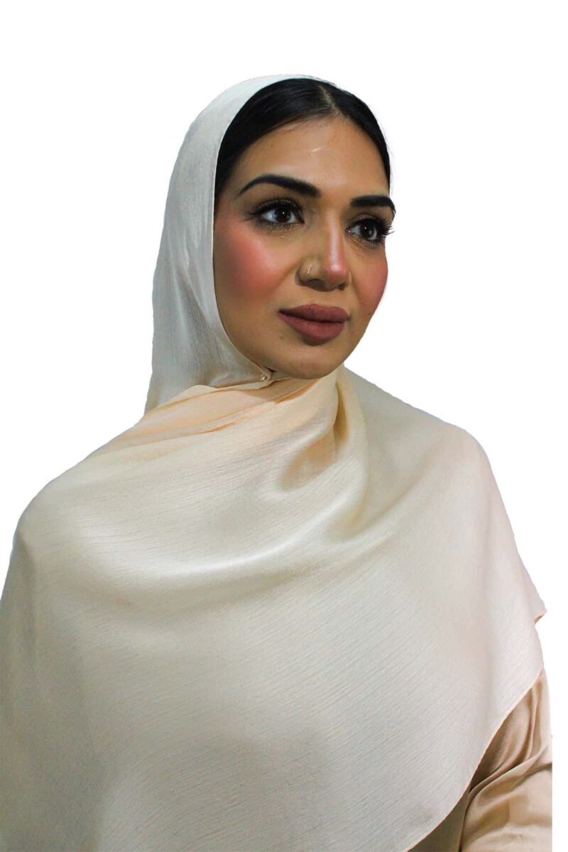 Glossy Silk Hijab | Peach
