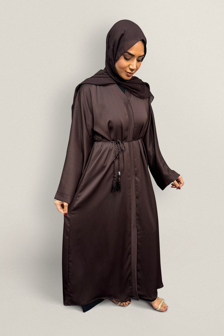 Abayas Brown | Plain Button-Front Styles | Rabaya