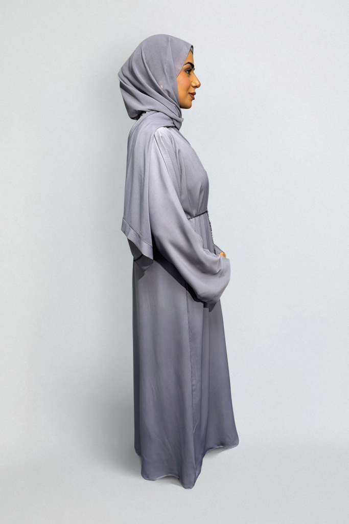 Plain button front Abaya | Grey - Rabaya | Modest Wear | Premium Hijabs UK