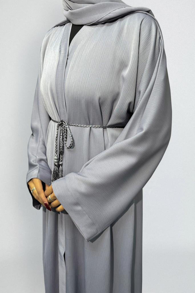 Plain button front Abaya | Grey - Rabaya | Modest Wear | Premium Hijabs UK