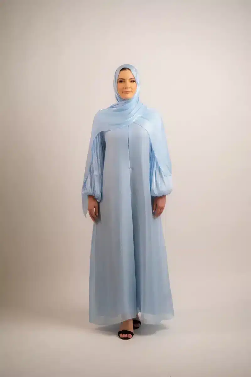 Organza Abaya with balloon sleeves | Bluebell