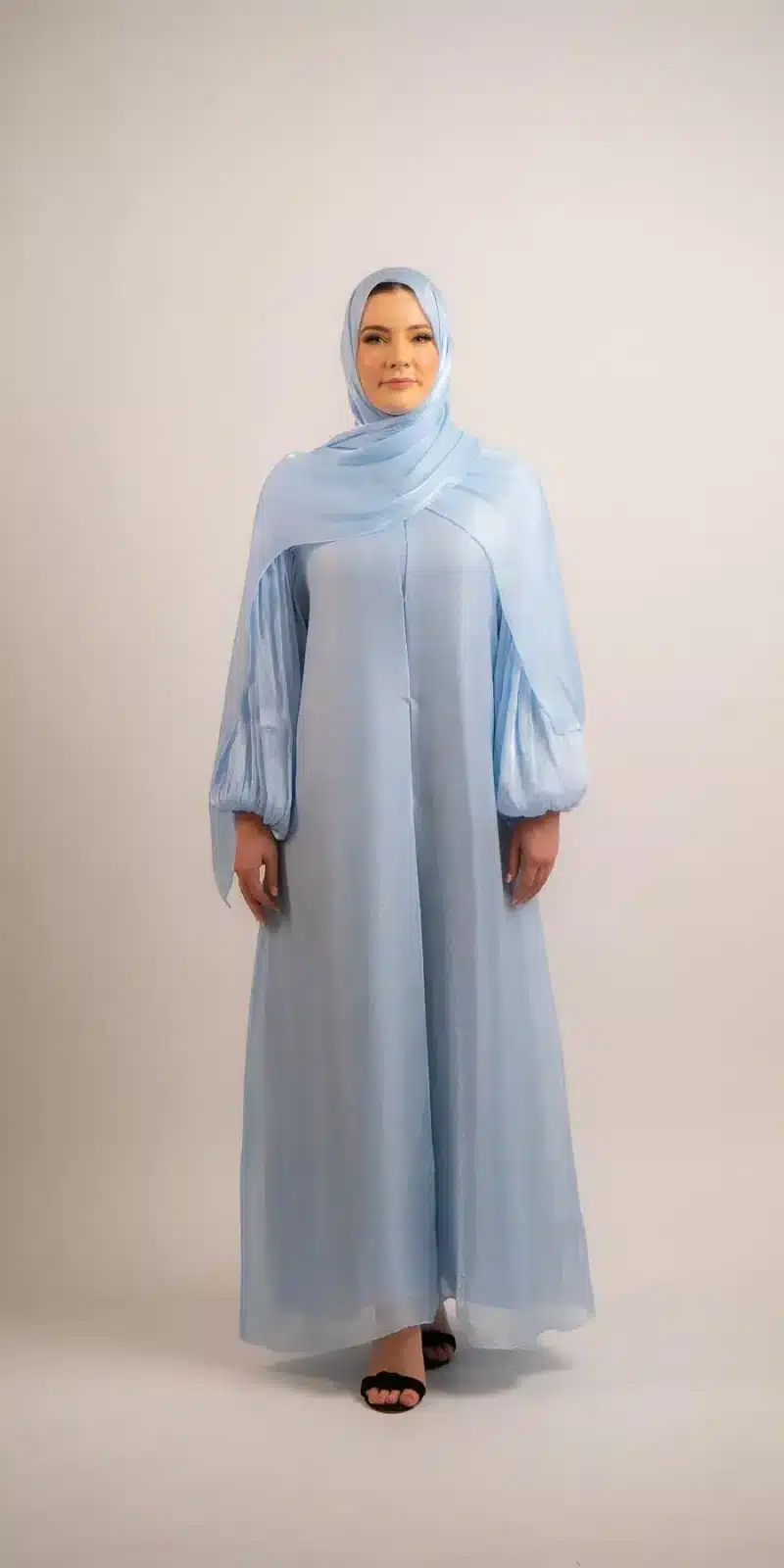 Organza Abaya with balloon sleeves | Bluebell