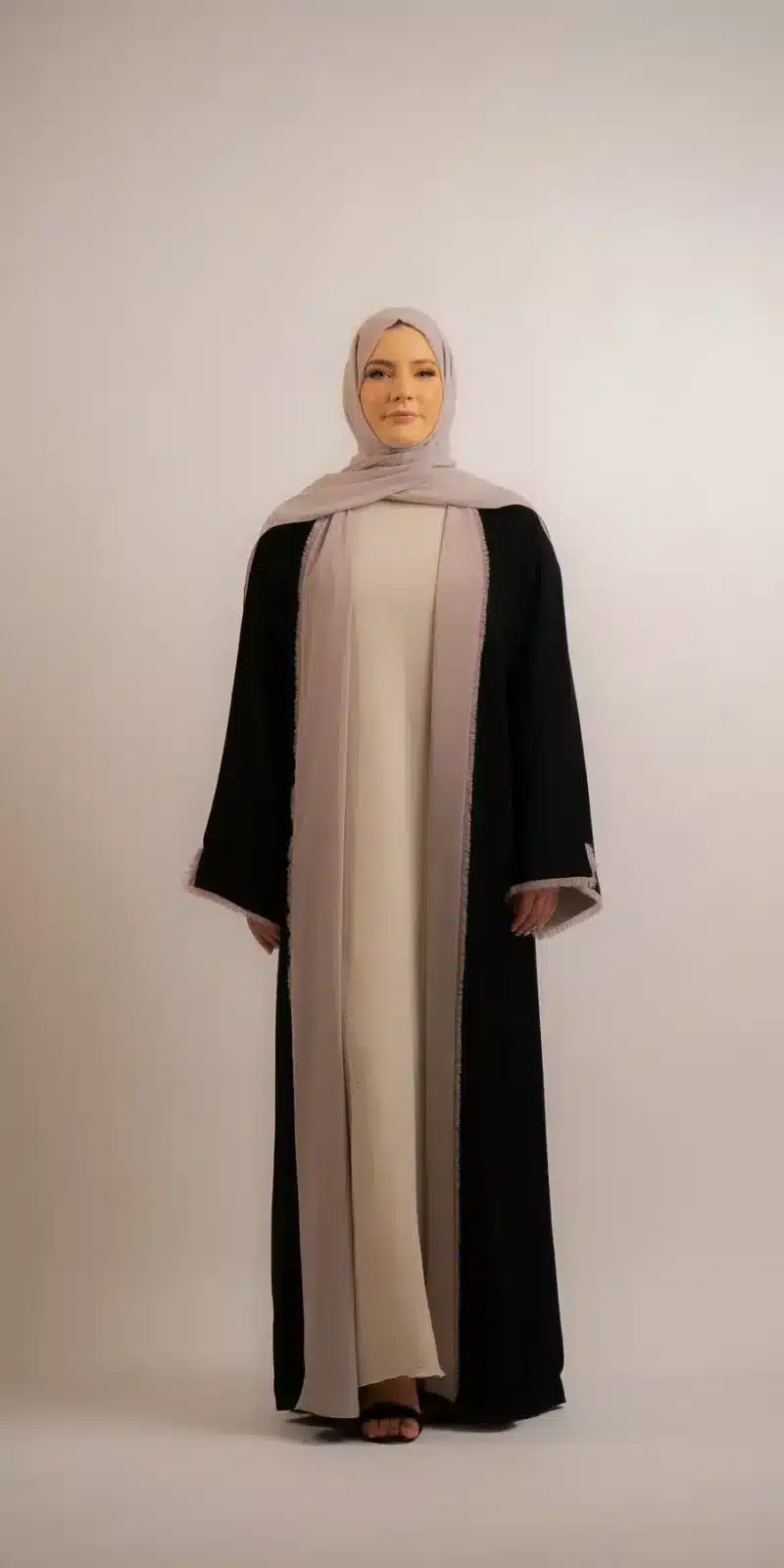 Premium Reversible Abaya Set | Cream