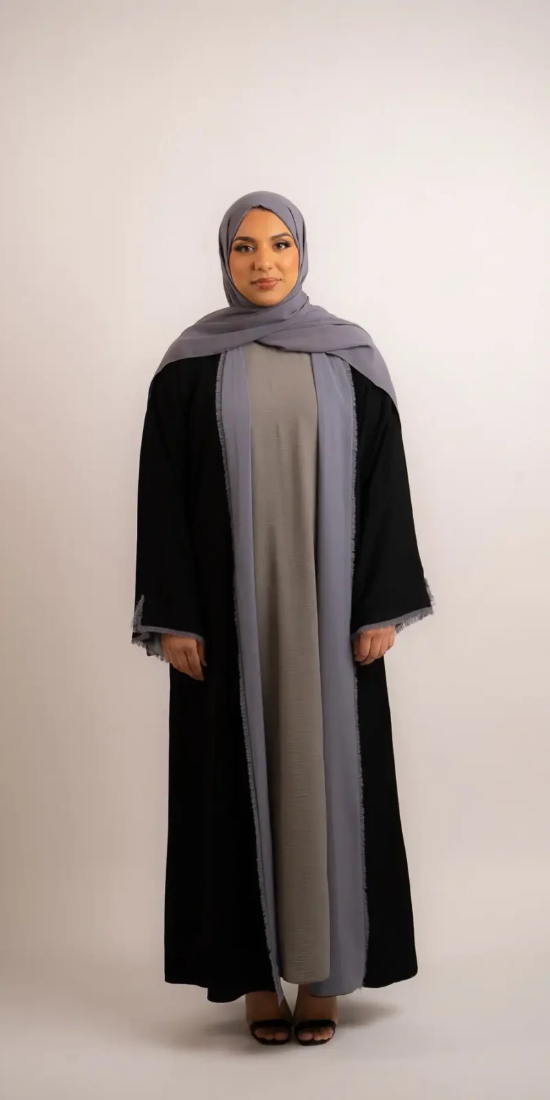 Premium Reversible Abaya Set | Grey