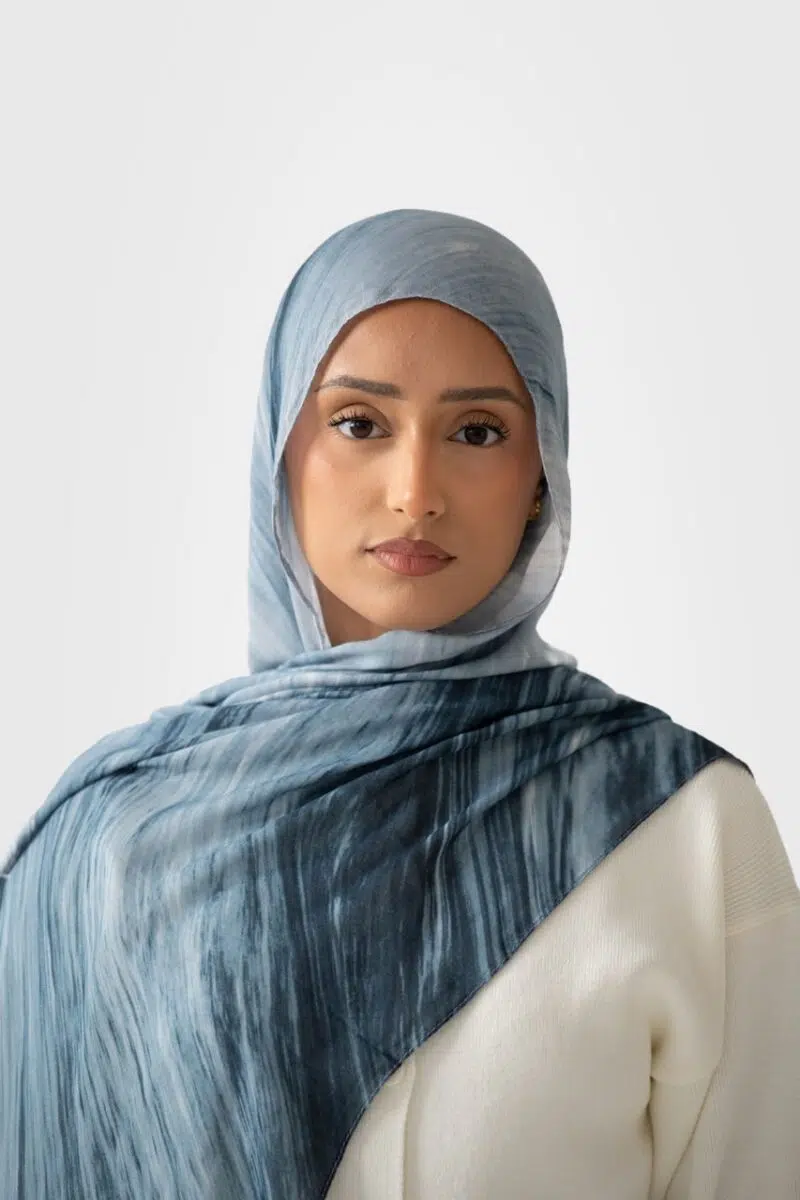 Marble Printed Modal Hijab | Ocean Breeze