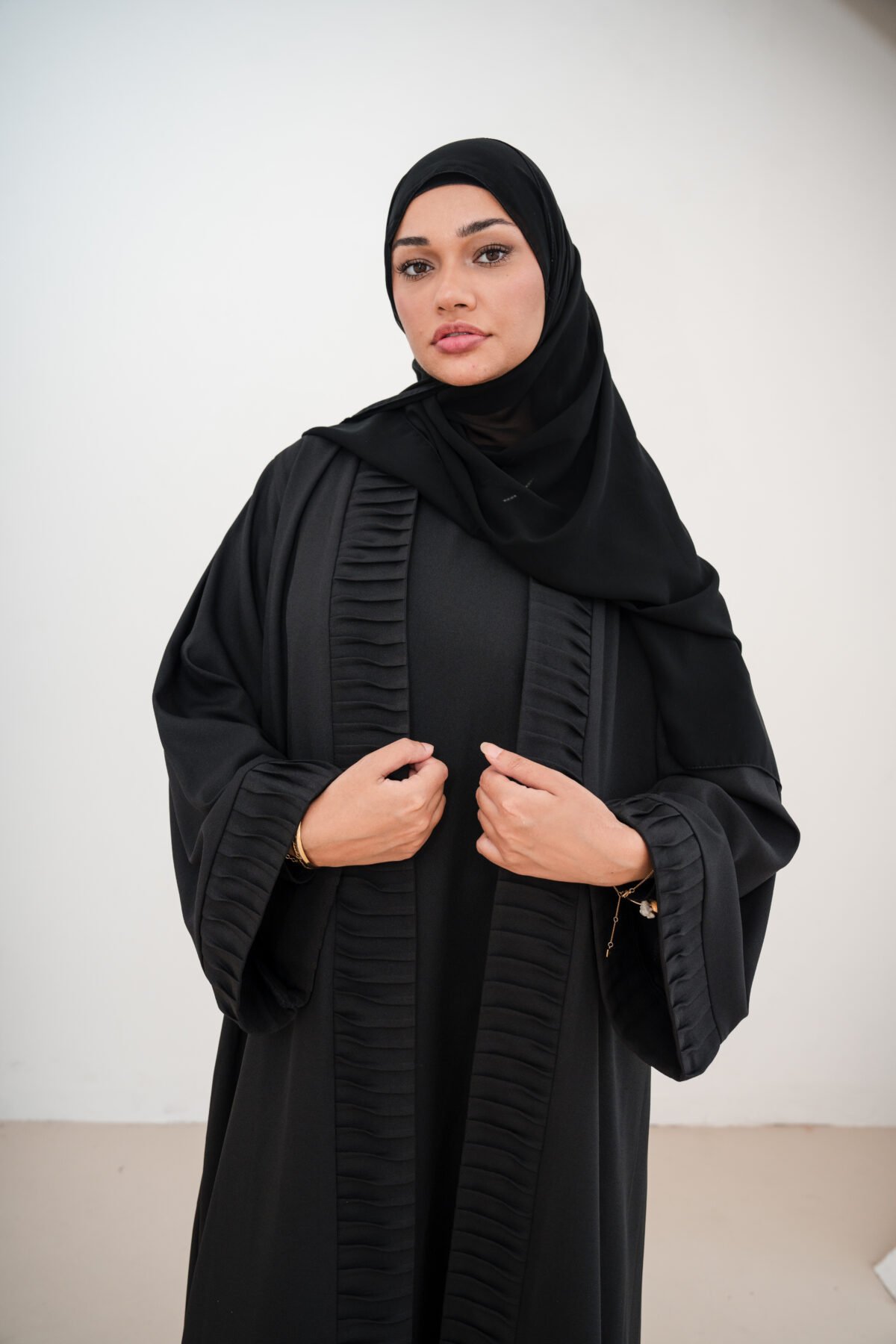 Black Nura Crepe Abaya Set - Image 2