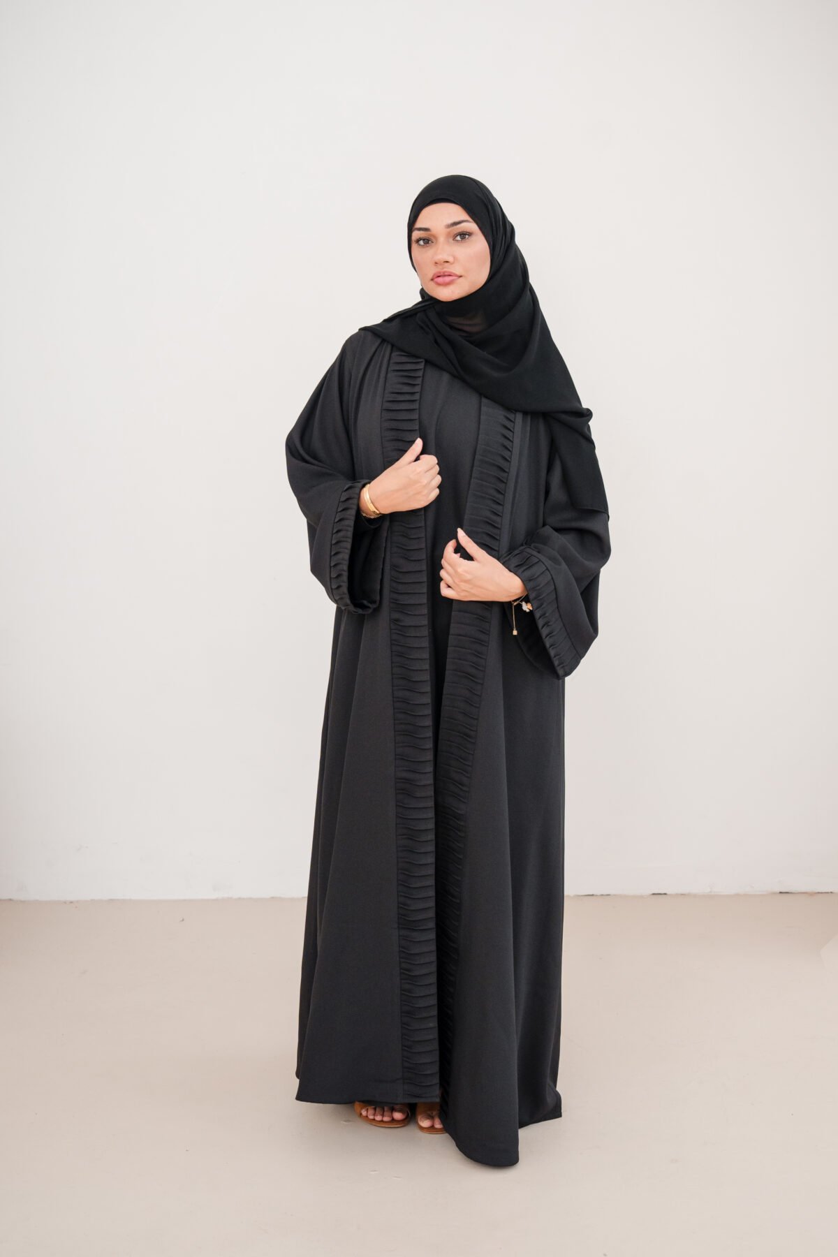 Black Nura Crepe Abaya Set - Image 11
