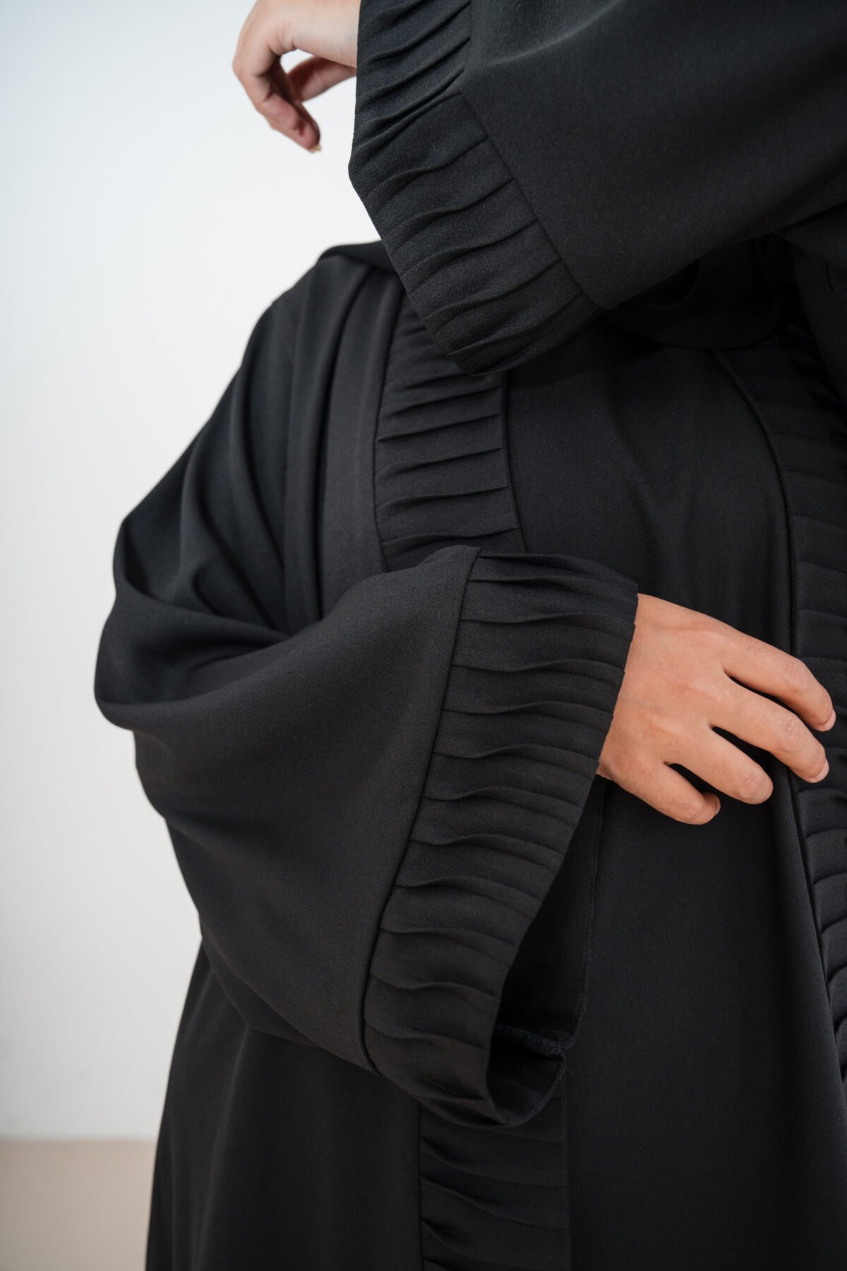 Black Nura Crepe Abaya Set - Image 5