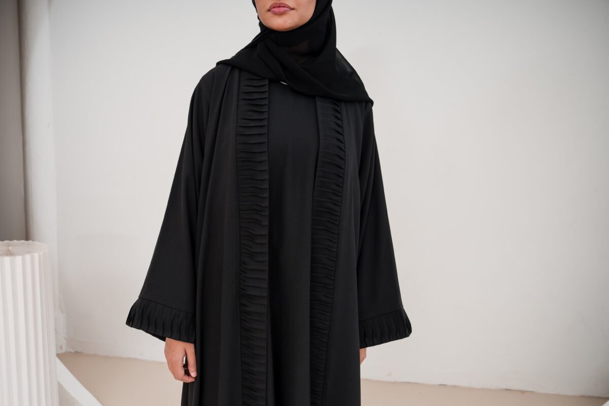 Black Nura Crepe Abaya Set - Image 8