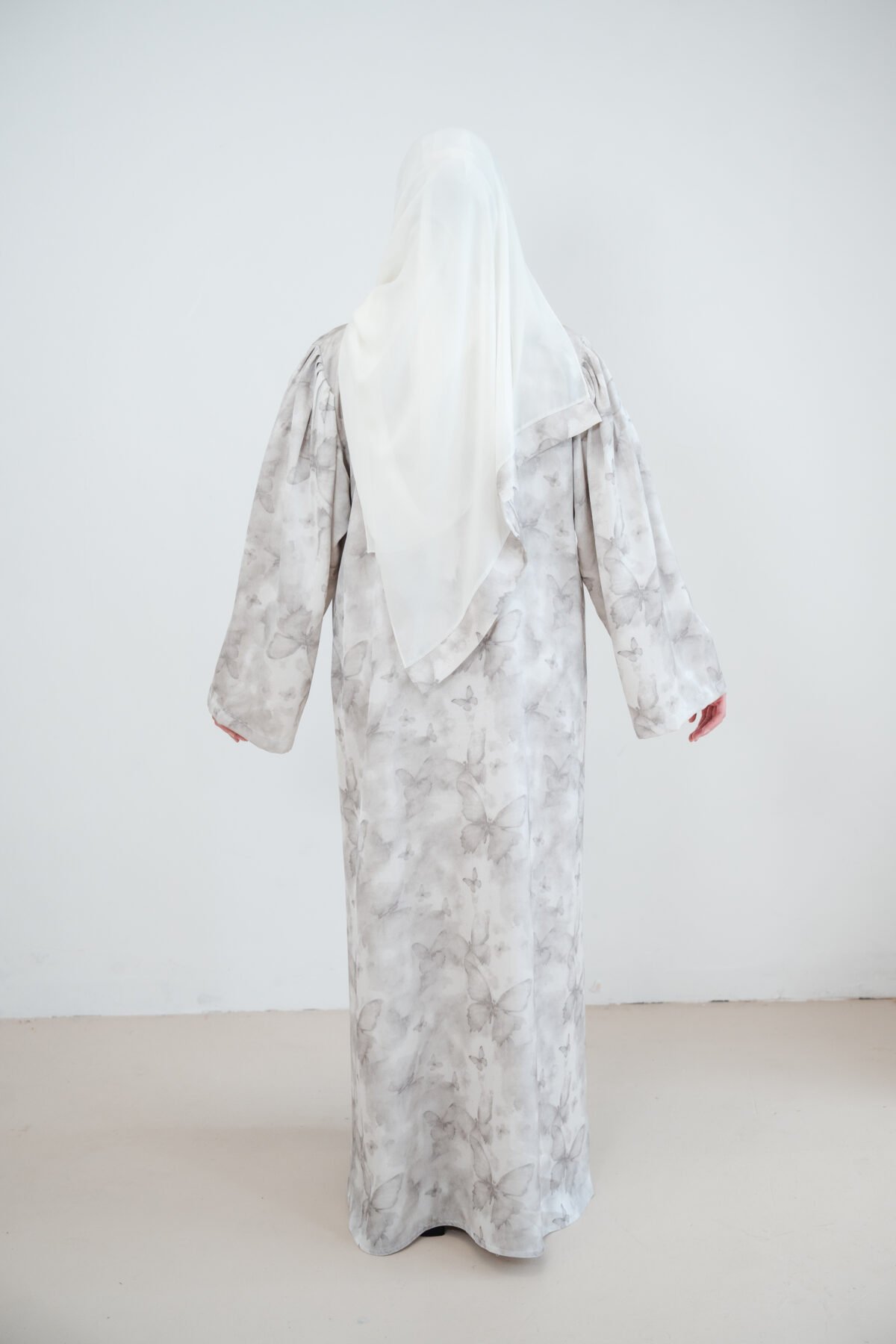 Dove Butterfly Satin Abayas - Image 6