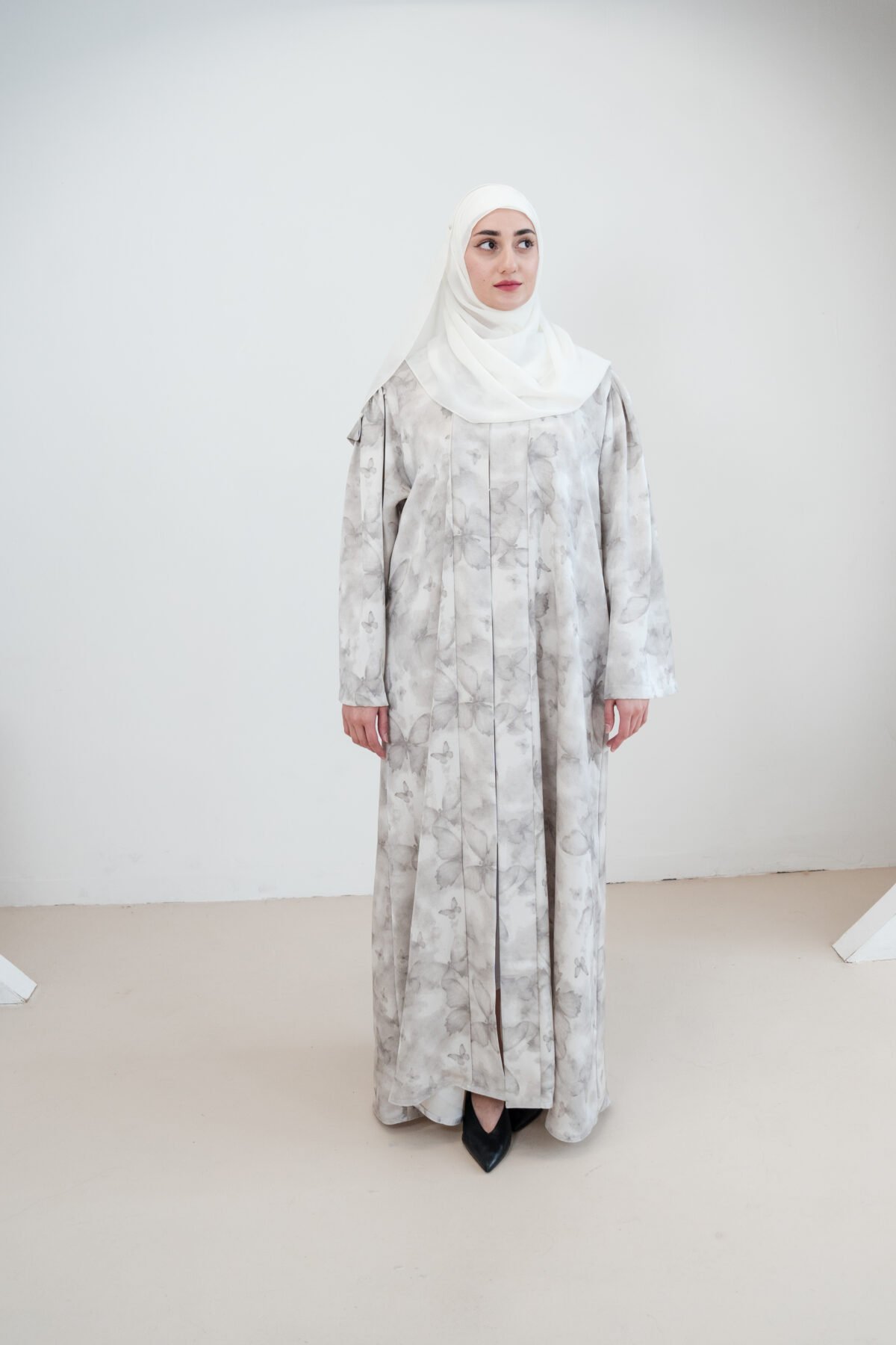 Dove Butterfly Satin Abayas - Image 9