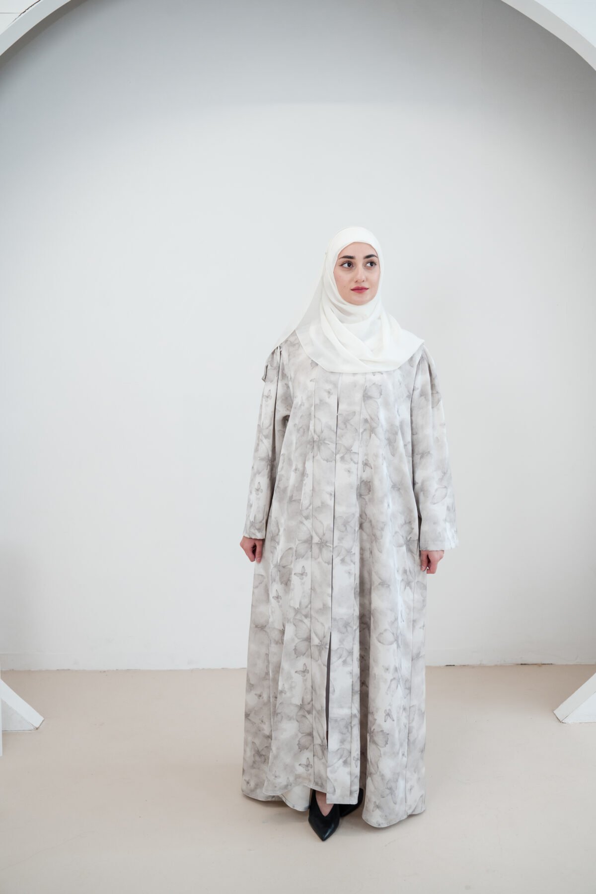 Dove Butterfly Satin Abayas - Image 10