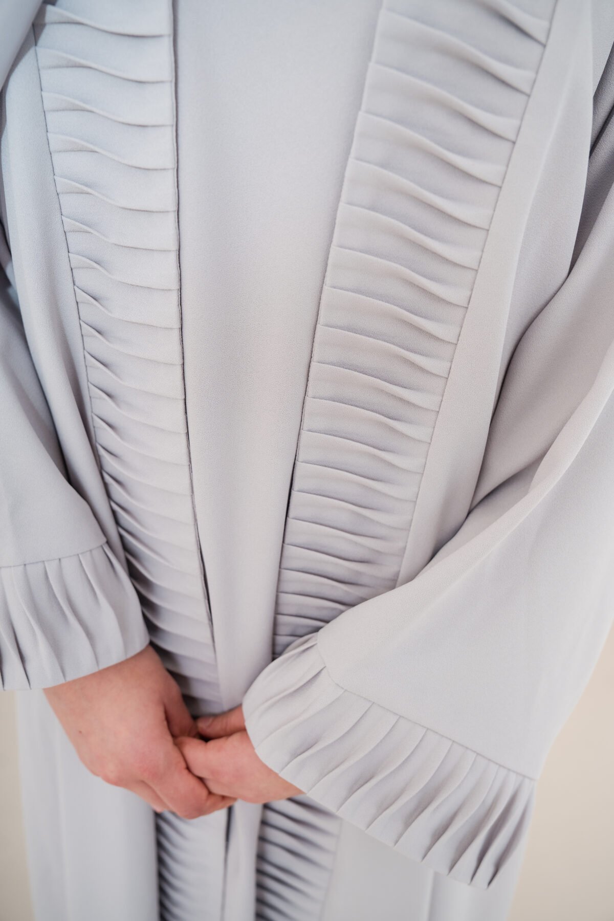Grey Nura Crepe Abaya Set - Image 8