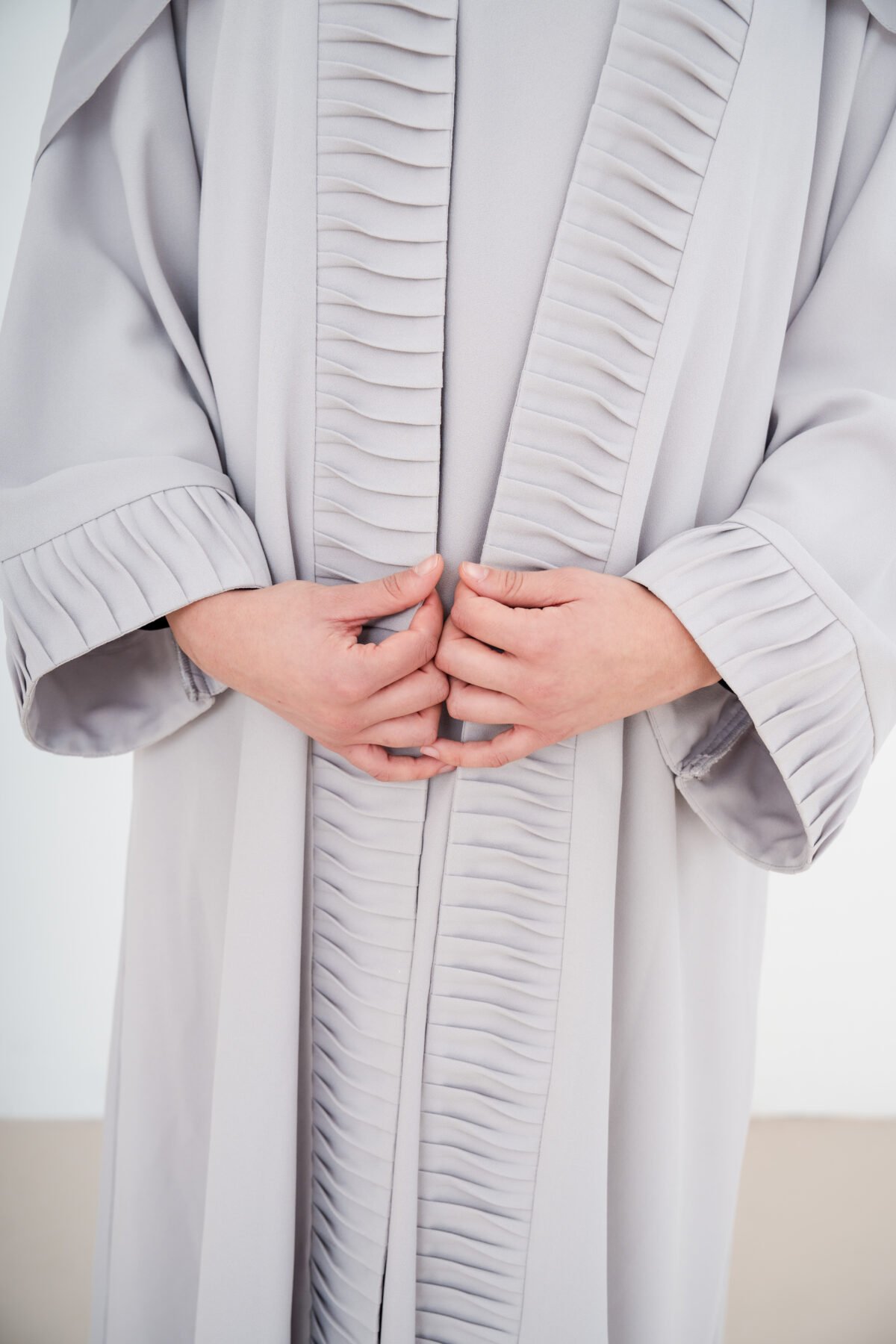 Grey Nura Crepe Abaya Set - Image 11