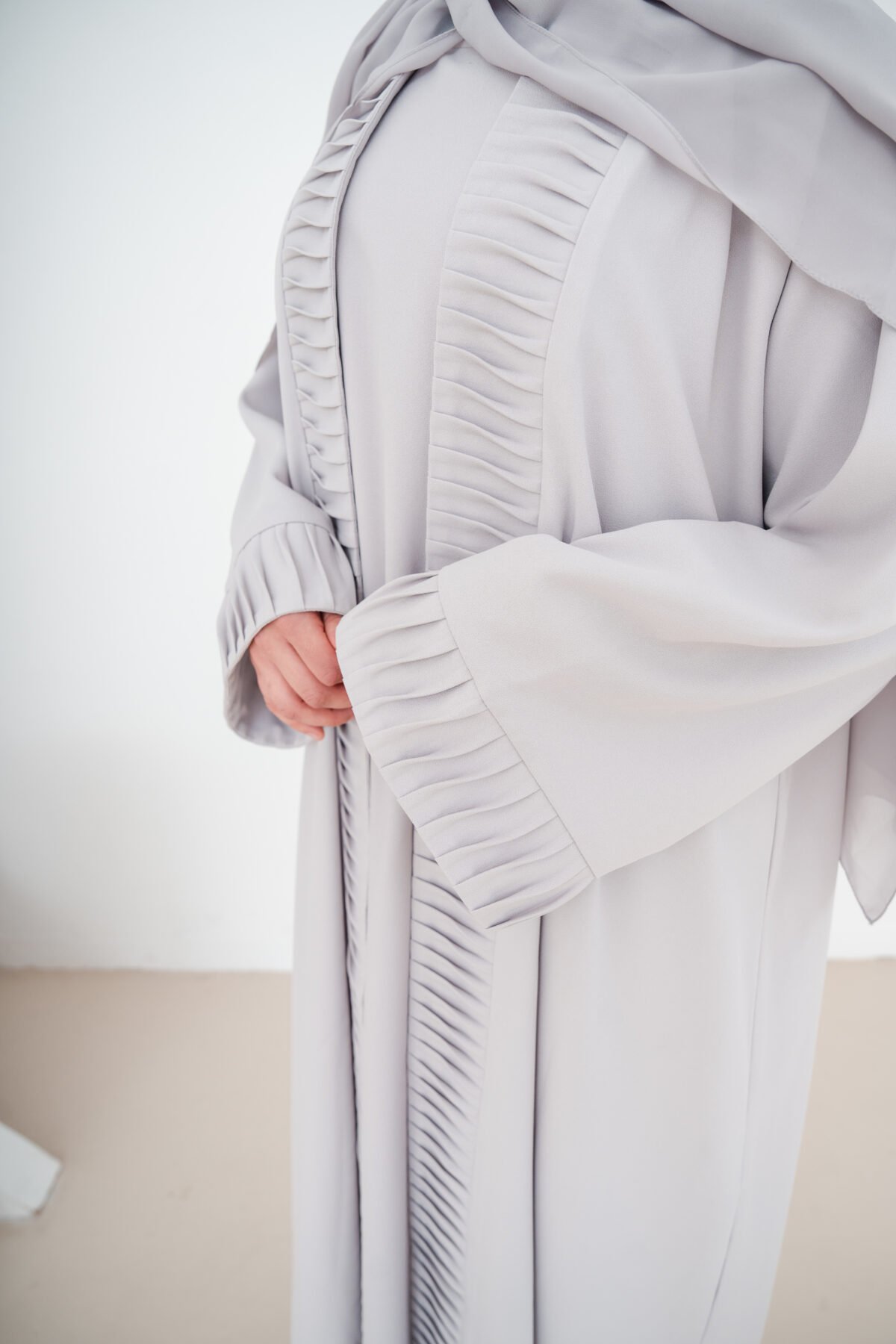 Grey Nura Crepe Abaya Set - Image 15