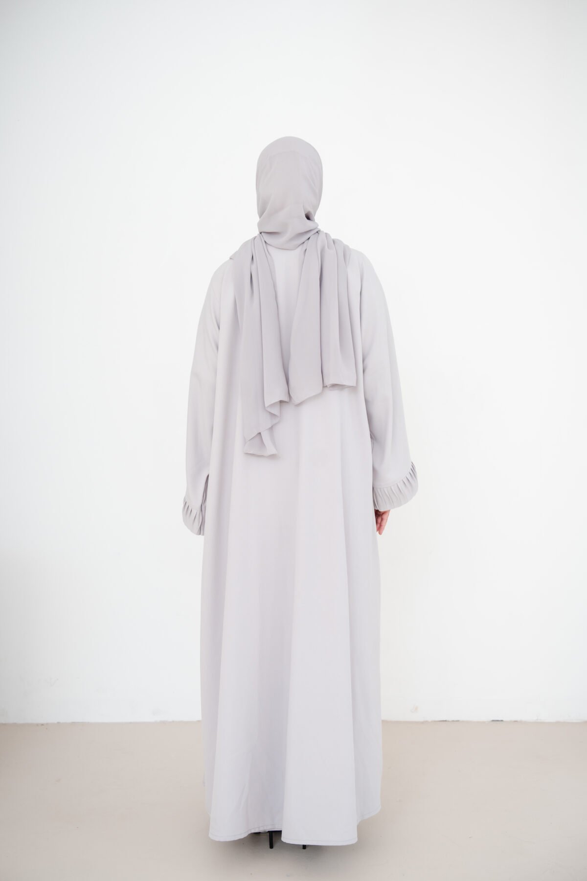 Grey Nura Crepe Abaya Set - Image 2