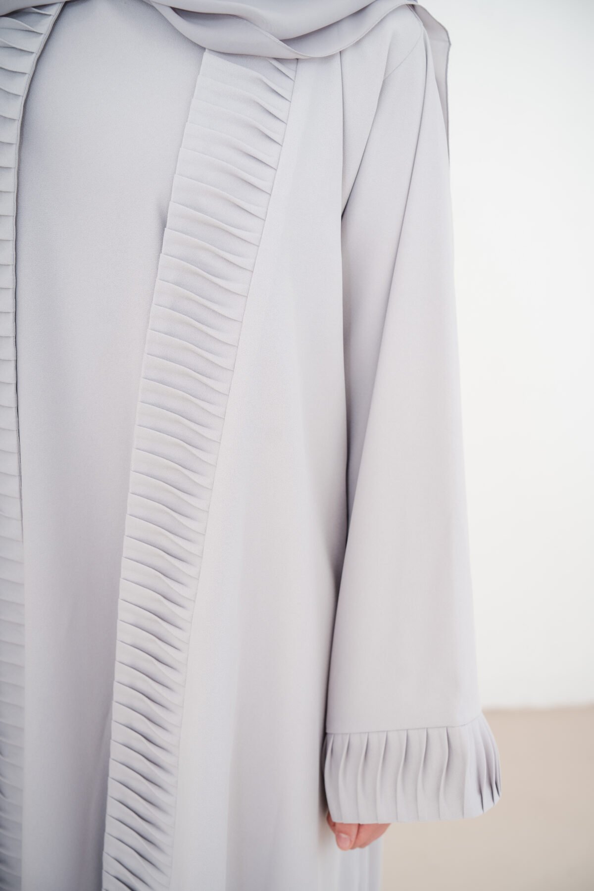 Grey Nura Crepe Abaya Set - Image 4