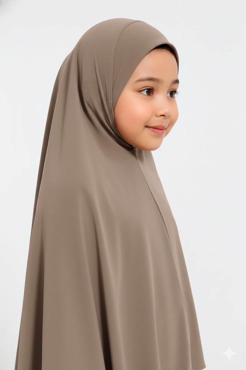 Girls Khimar Beige - Image 2