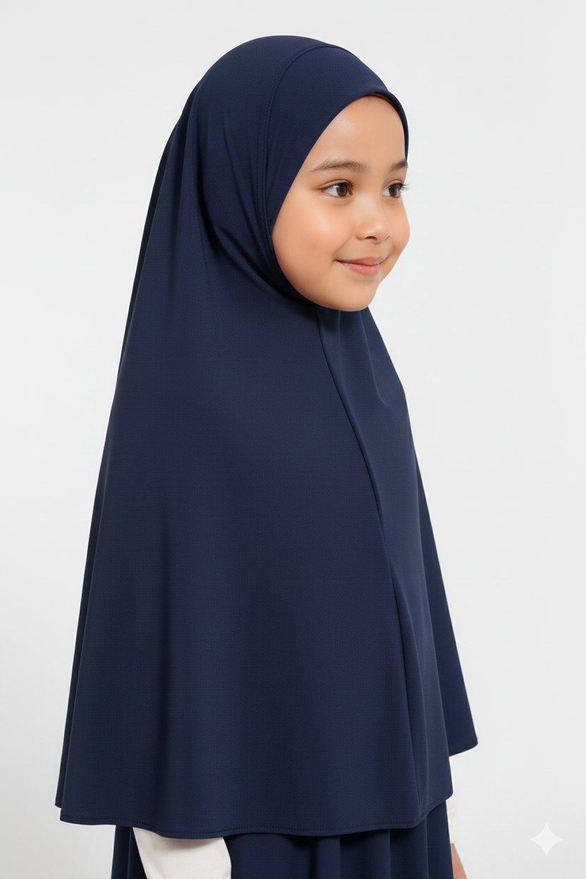 Girls Khimar Navy - Image 2