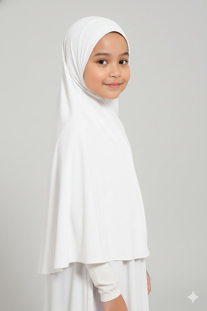 Girls Khimar White