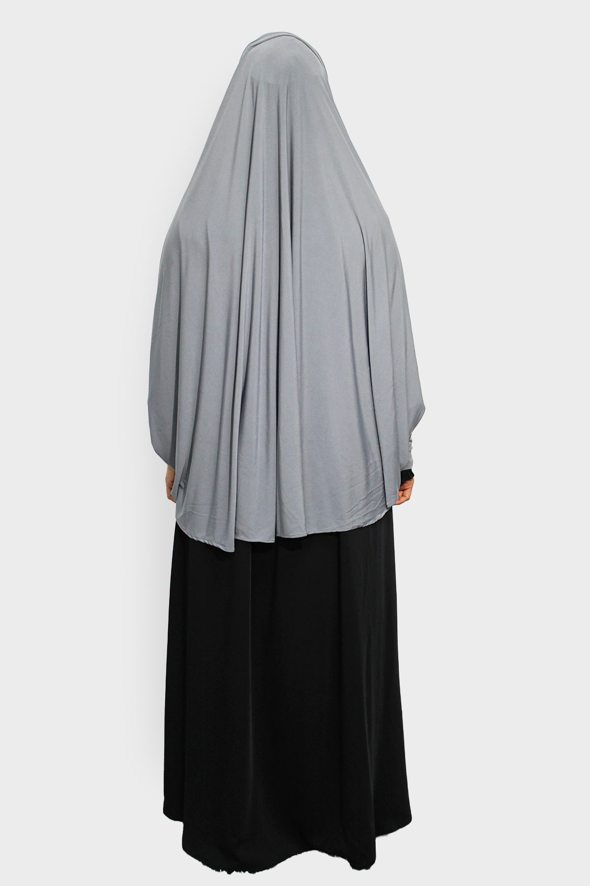 Ladies Khimar Grey with sleeves 3 Ladies Khimar Grey with Sleeves - Image 4