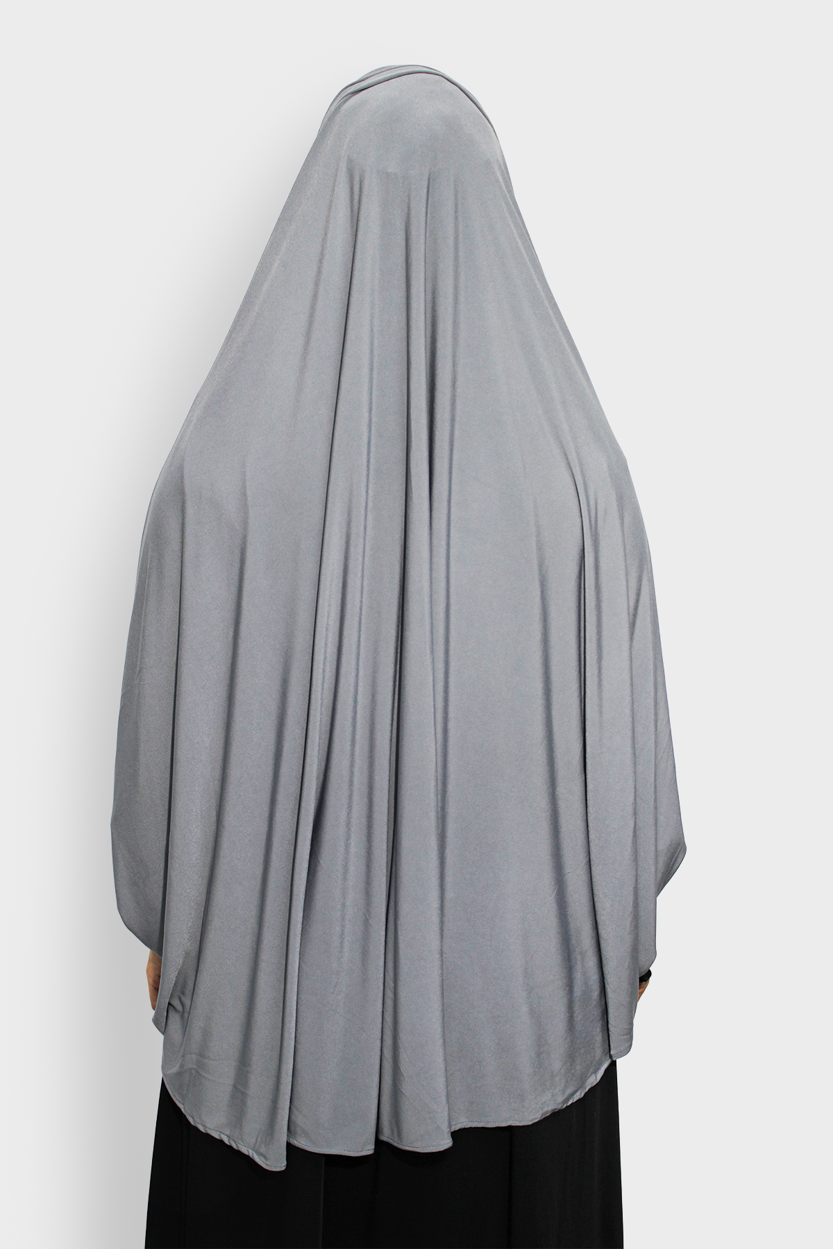 Ladies Khimar Grey with sleeves 4 Ladies Khimar Grey with Sleeves - Image 5