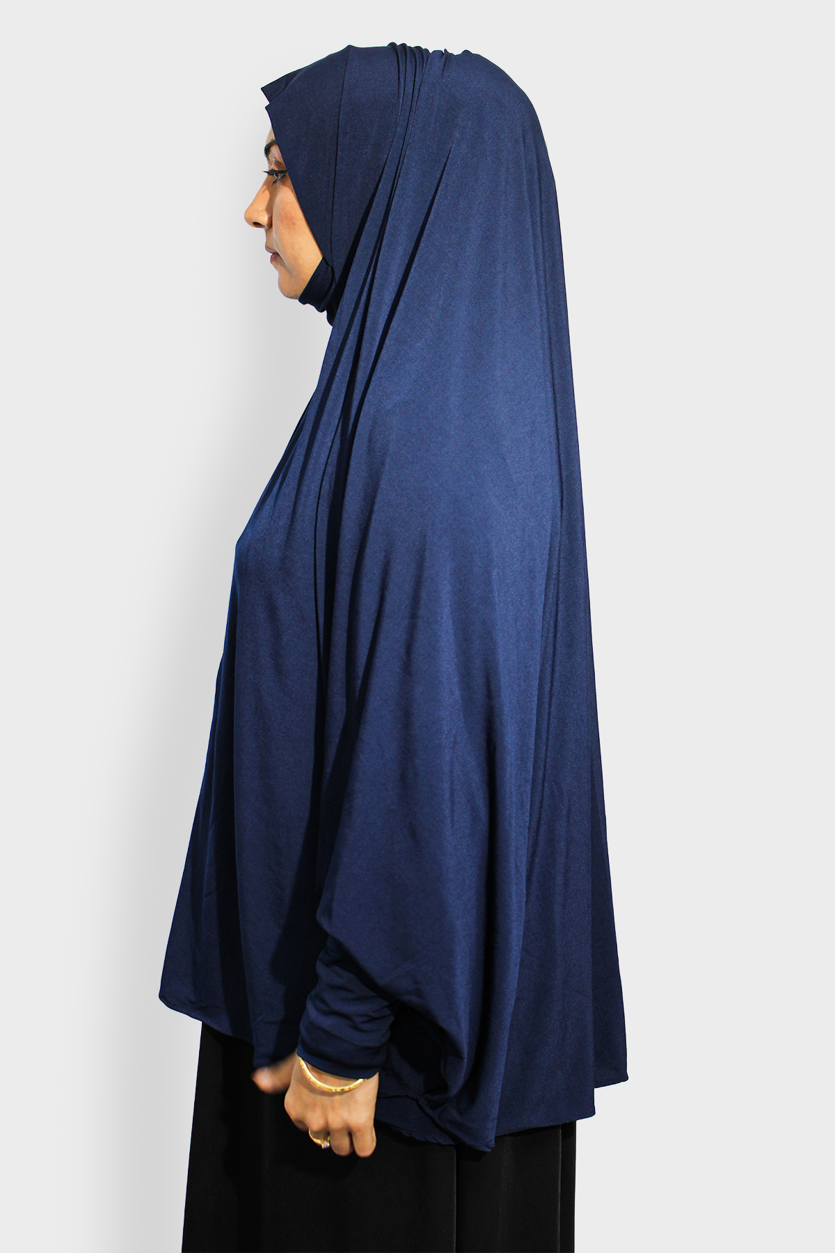 Ladies Khimar Navy with sleeves 3 Ladies Khimar Navy with Sleeves - Image 4