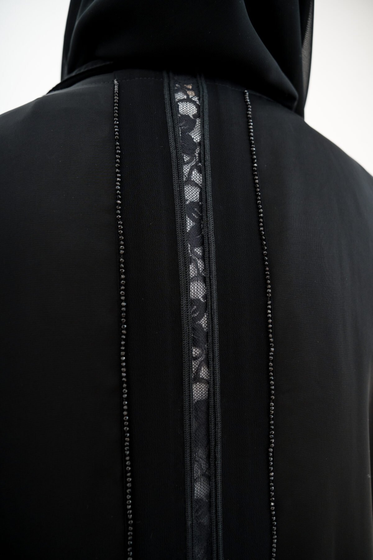 Luxury Black Lace Abaya - Image 13