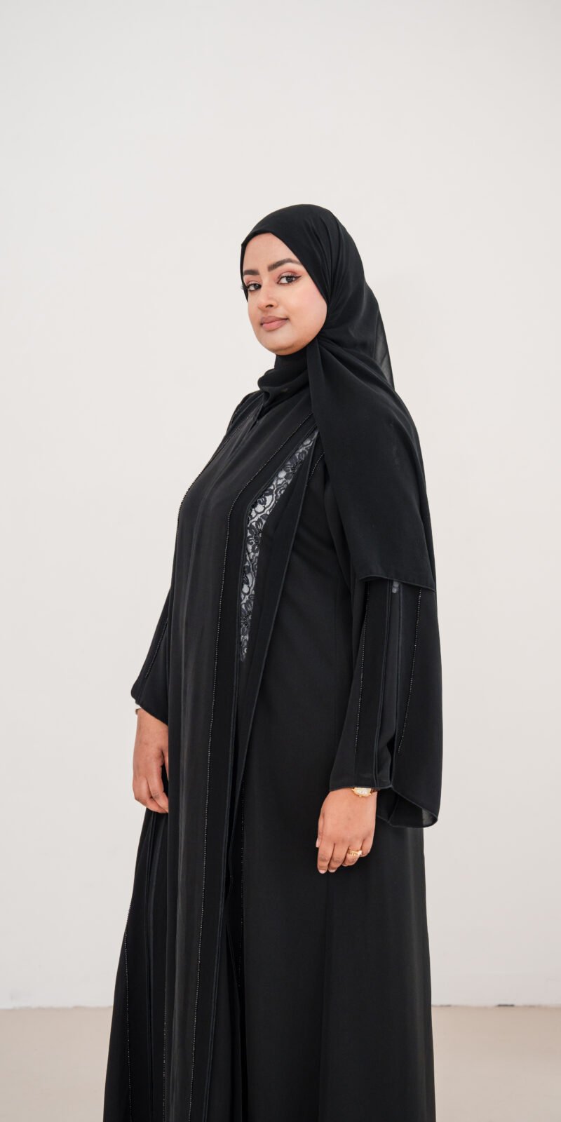 Luxury Black Lace Abaya