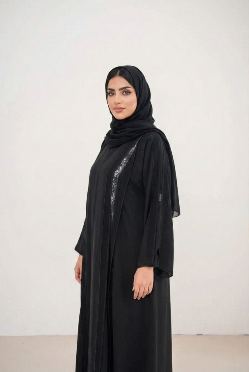 Luxury Black Lace Abaya