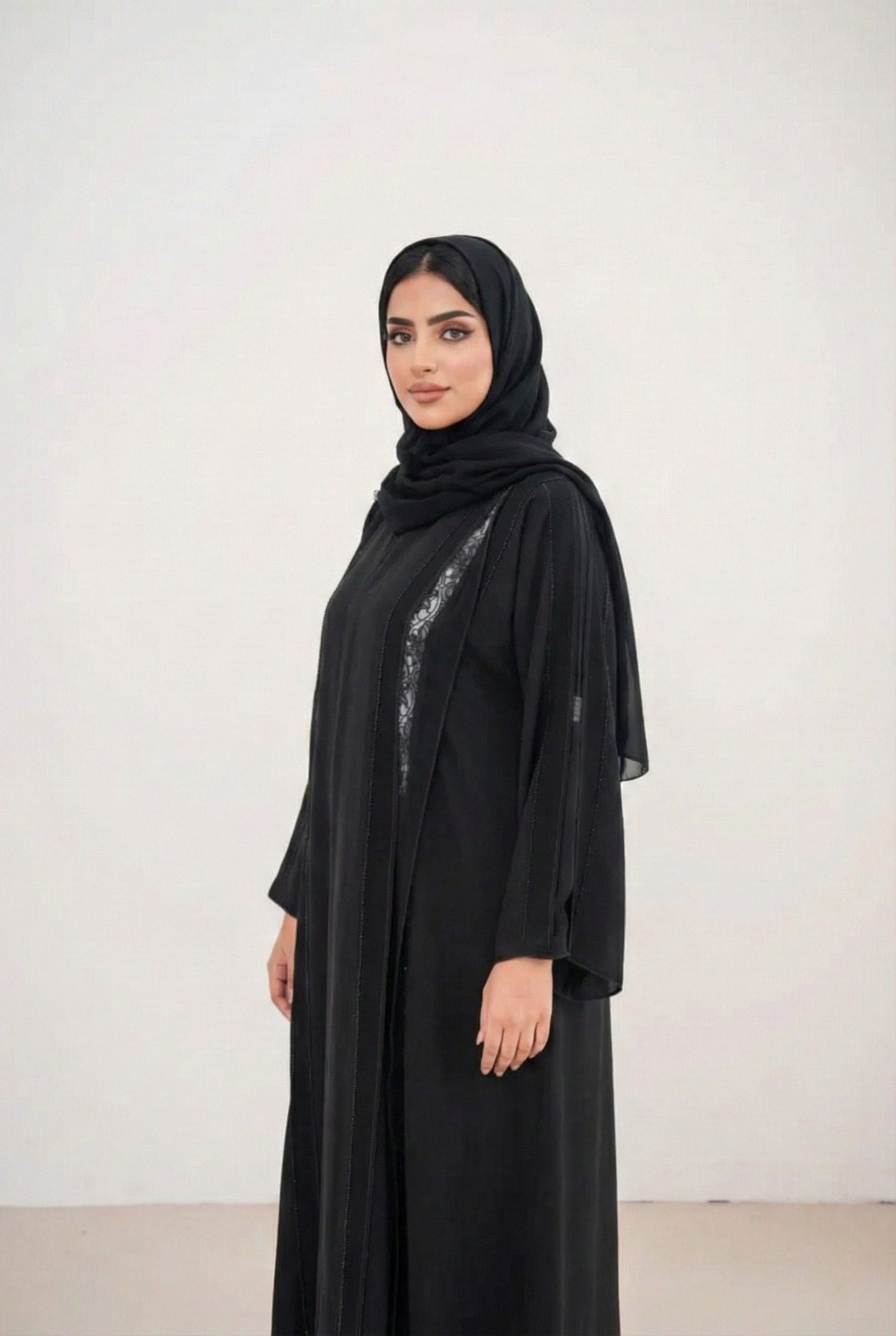 Luxury Black Lace Abaya