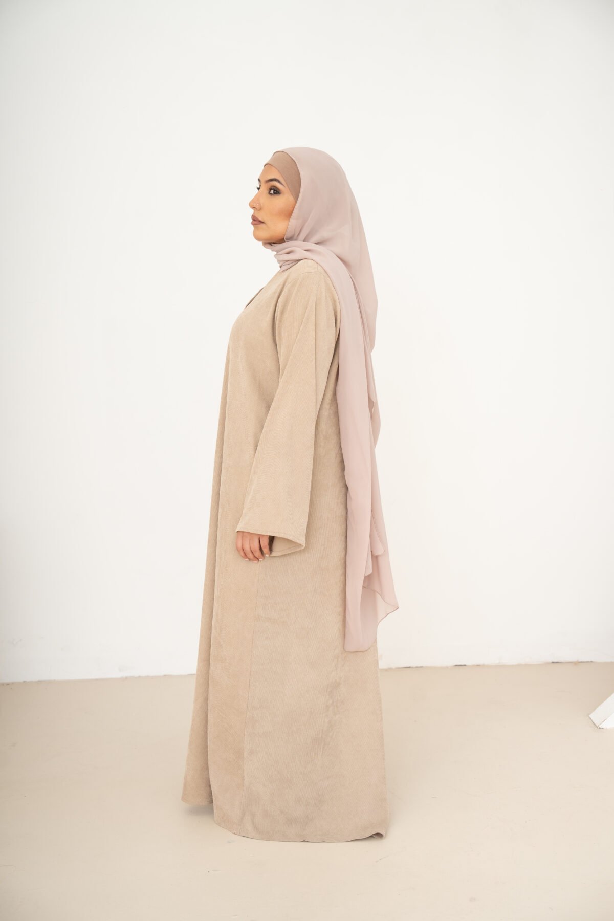 Nude Corduroy Abaya - Image 8