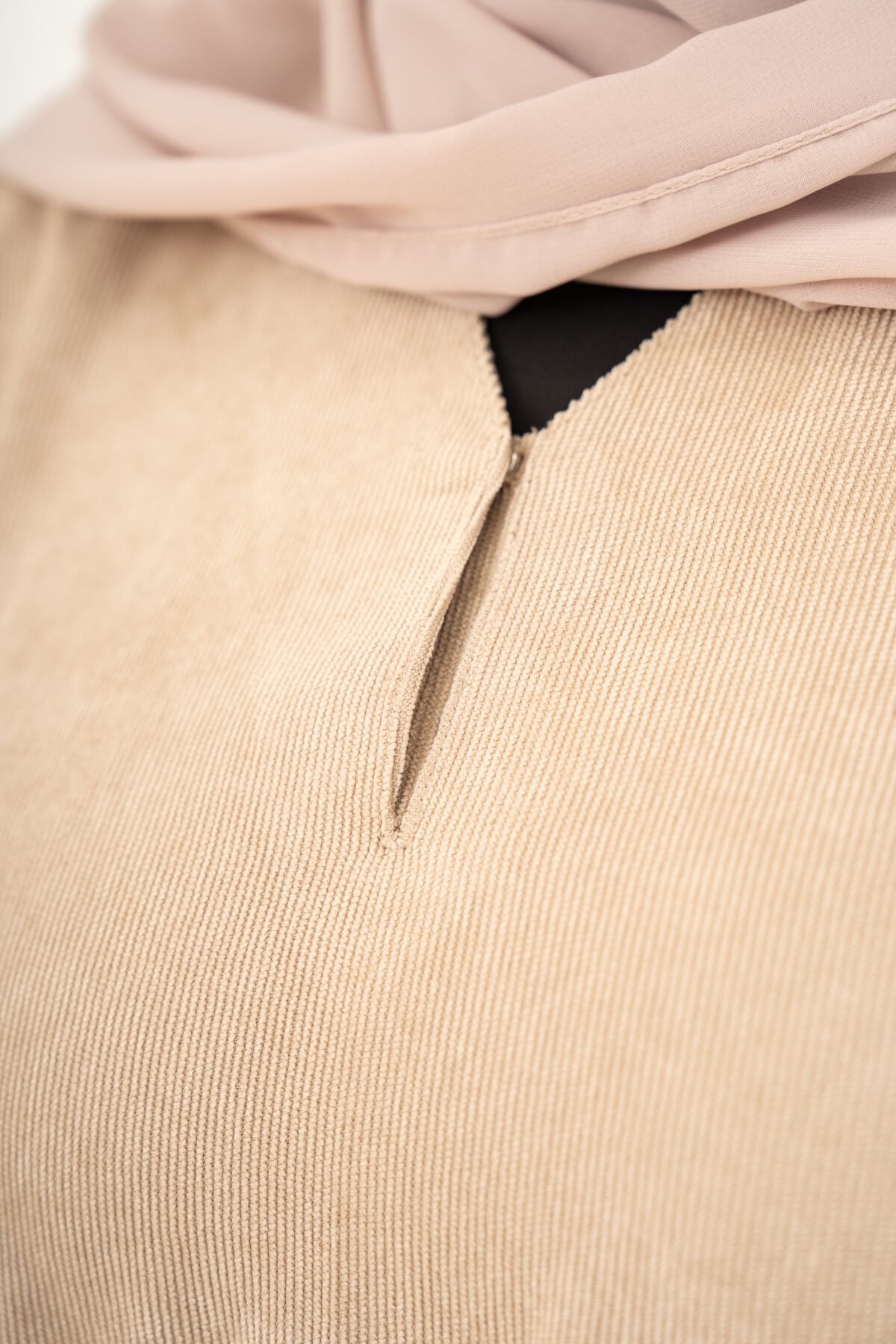 Nude Corduroy Abaya - Image 11