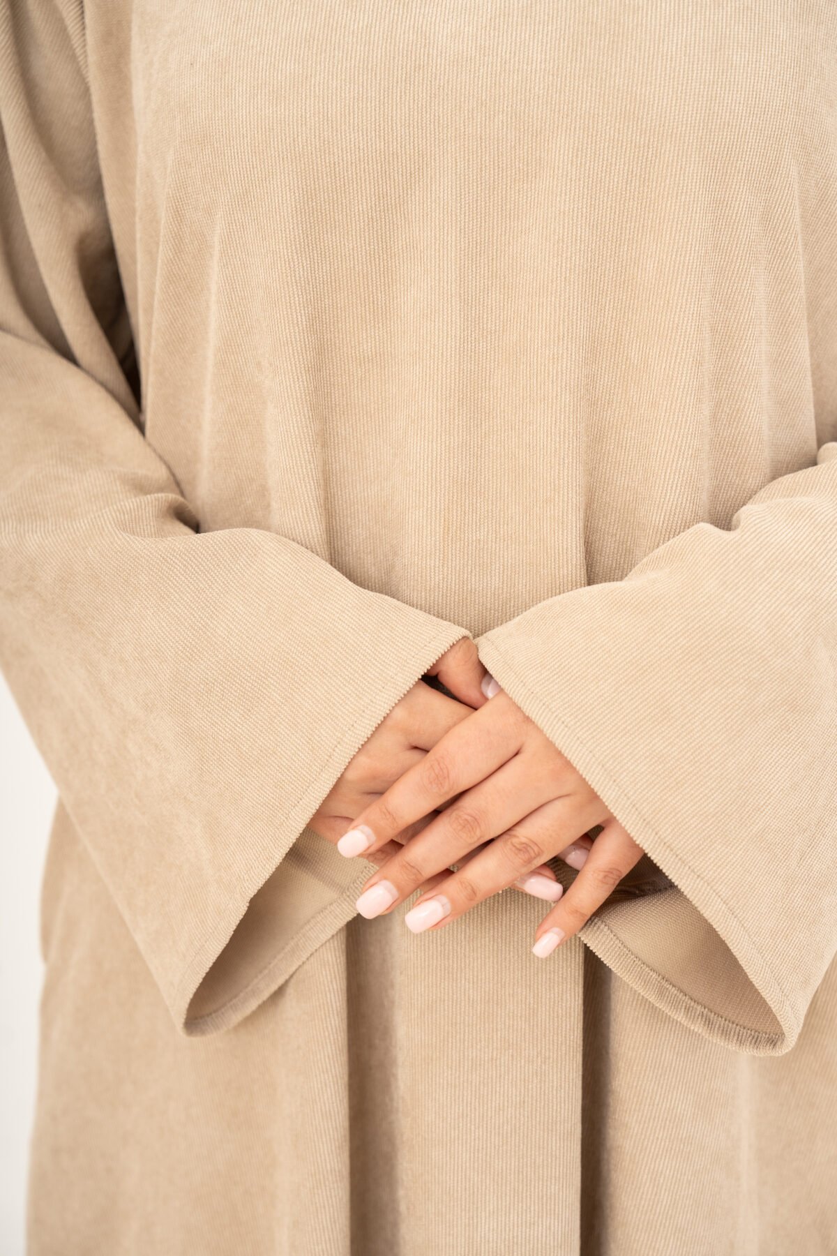 Nude Corduroy Abaya - Image 12